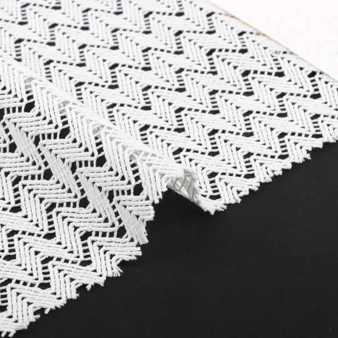 China Fabric for Skirt Lace Knit Fabric Polyester Cotton Milky white color buy from China wholesaler bulk order at wholesale price free worldwide shipping Alibaba