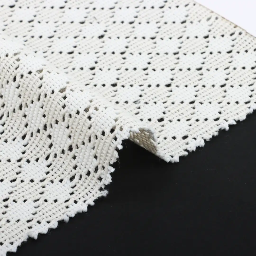 China Fabric for Skirt Lace Knit Fabric Cotton Polyester Milky white color buy from China wholesaler bulk order at wholesale price free worldwide shipping Alibaba