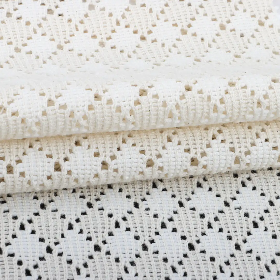 China Fabric for Skirt Lace Knit Fabric Cotton Polyester Milky white color buy from China wholesaler bulk order at wholesale price free worldwide shipping Alibaba