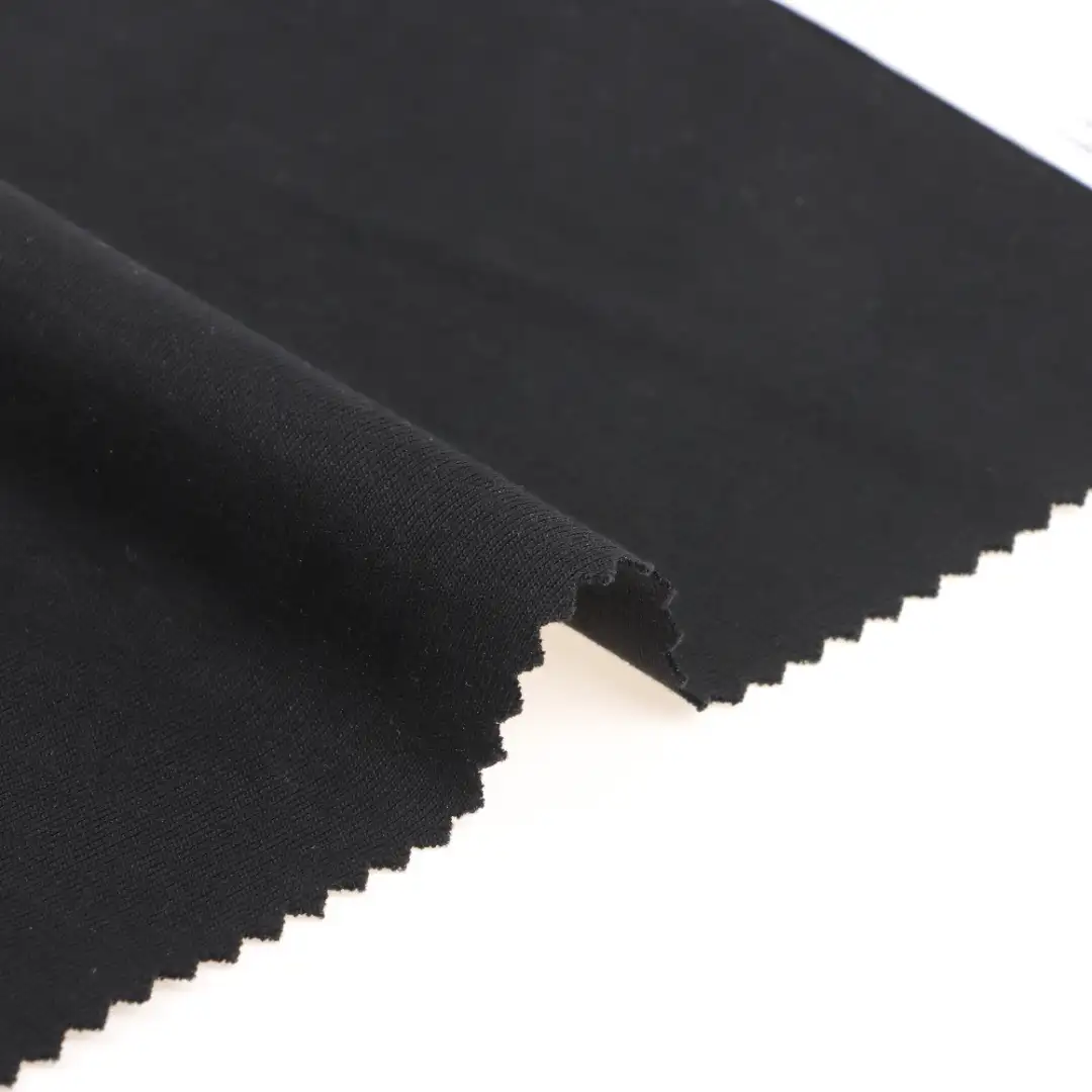 China Fabric for Jackets,Blouse Ponte Roma Knit Fabric Cotton Nylon black color buy from China wholesaler bulk order at wholesale price free worldwide shipping Alibaba