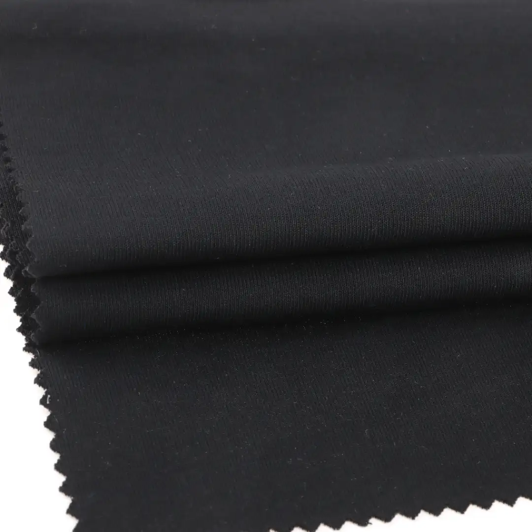 China Fabric for Jackets,Blouse Ponte Roma Knit Fabric Cotton Nylon black color buy from China wholesaler bulk order at wholesale price free worldwide shipping Alibaba