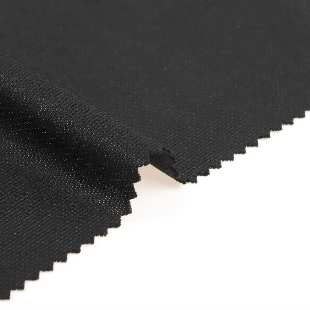 China Fabric for T-Shirt,Polo Shirt Rib Knit Fabric Polyester black color buy from China wholesaler bulk order at wholesale price free worldwide shipping Alibaba