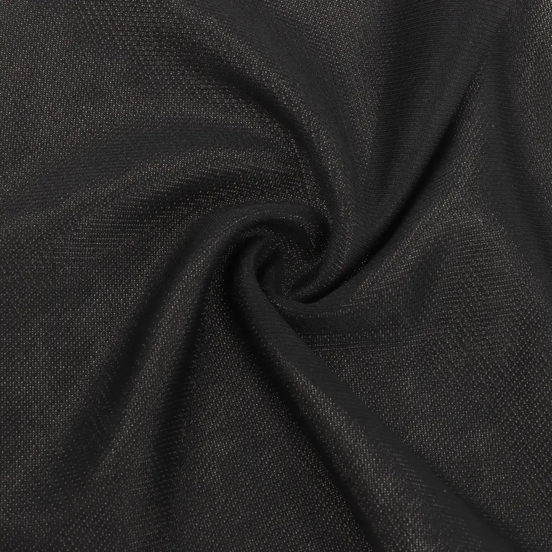 China Fabric for T-Shirt,Polo Shirt Rib Knit Fabric Polyester black color buy from China wholesaler bulk order at wholesale price free worldwide shipping Alibaba