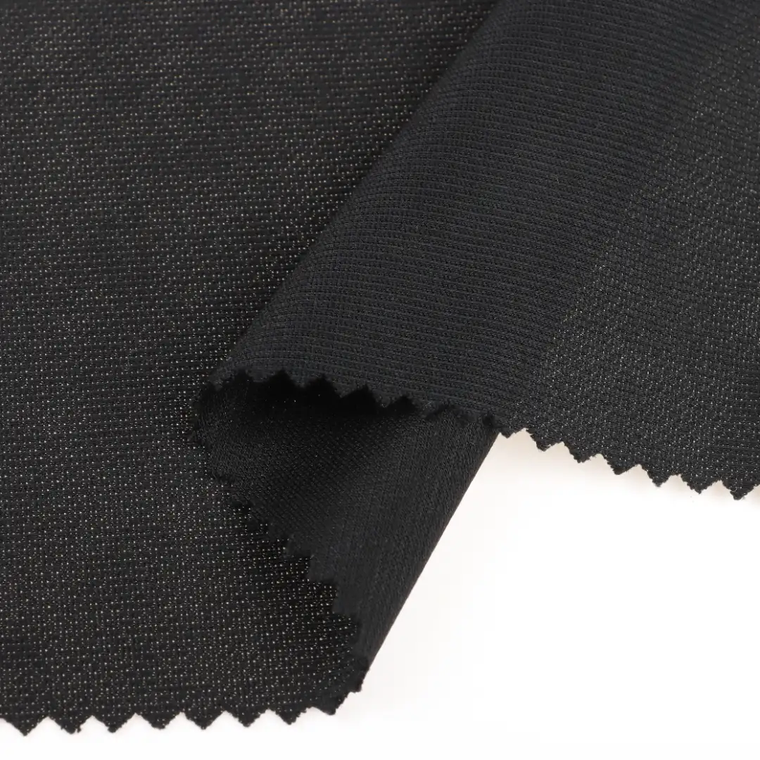 China Fabric for T-Shirt,Polo Shirt Rib Knit Fabric Polyester black color buy from China wholesaler bulk order at wholesale price free worldwide shipping Alibaba