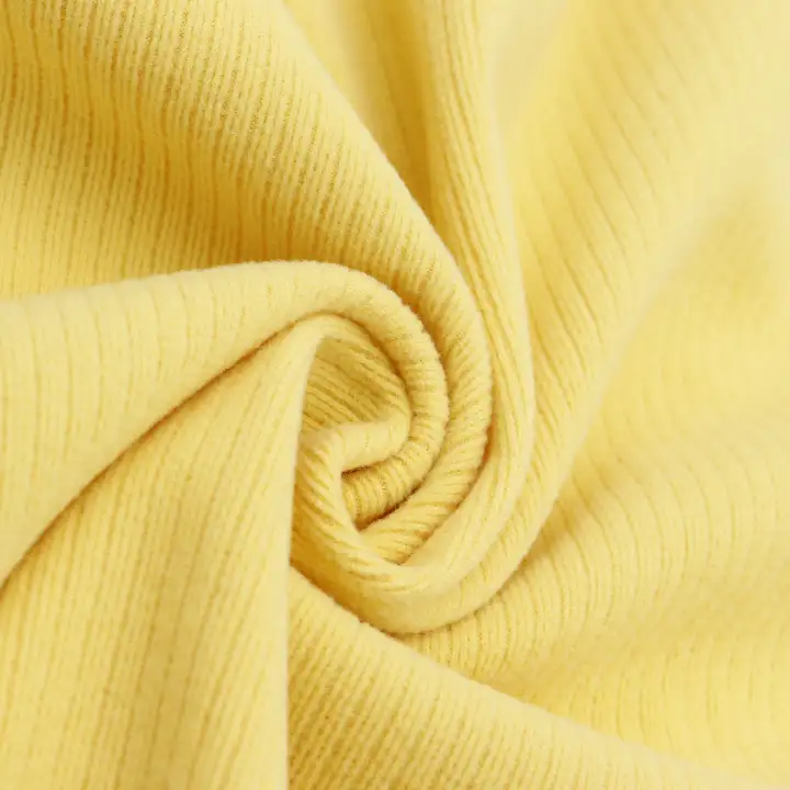 China Fabric for T-Shirt,Polo Shirt,Ladies Vest (Sweater) Rib Knit Fabric Spandex Polyester YELLOW color buy from China wholesaler bulk order at wholesale price free worldwide shipping Alibaba