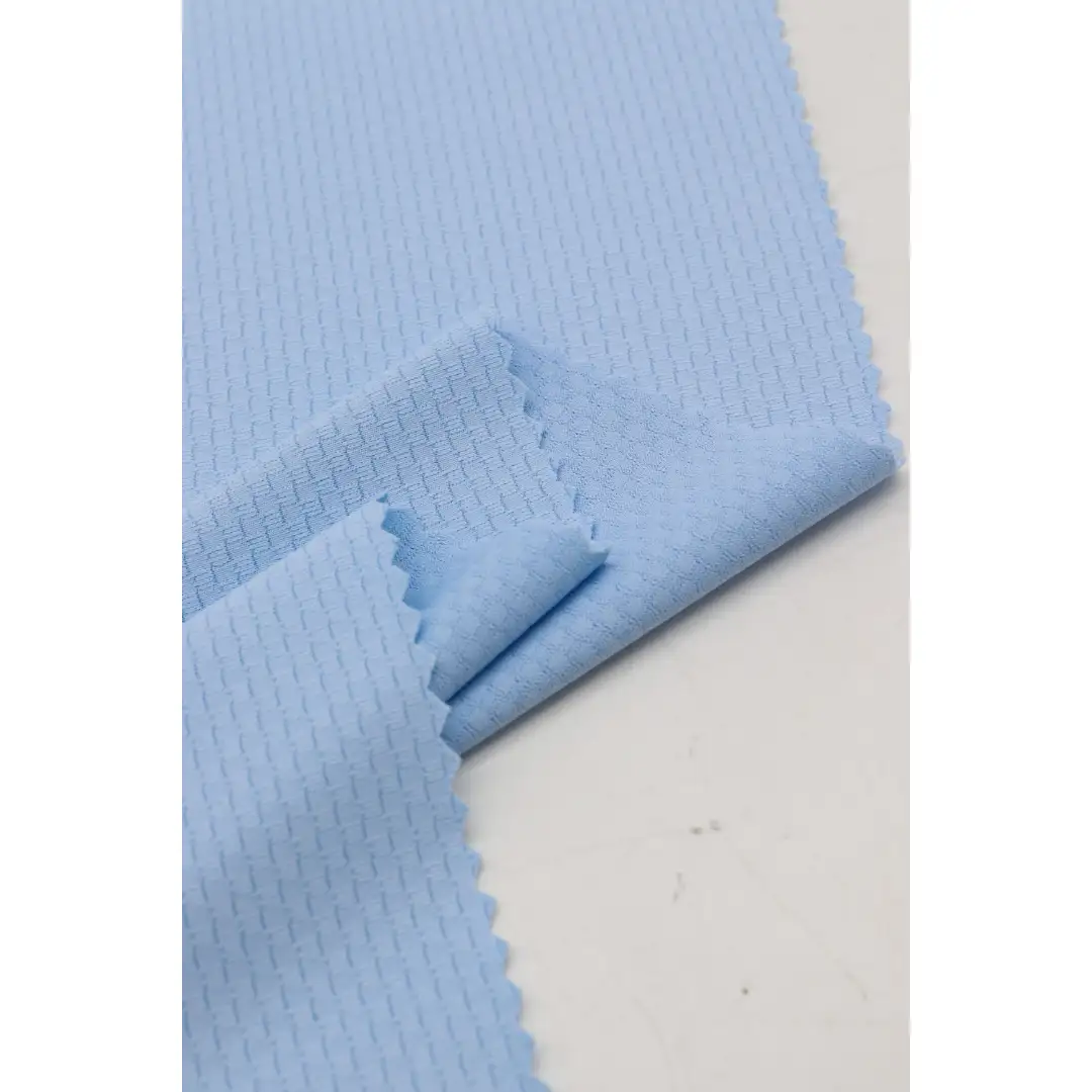 China Fabric for T-Shirt,Ladies Vest (Sweater) Weft Jacquard Knit Fabric Polyester Spandex blue color buy from China wholesaler bulk order at wholesale price free worldwide shipping Alibaba