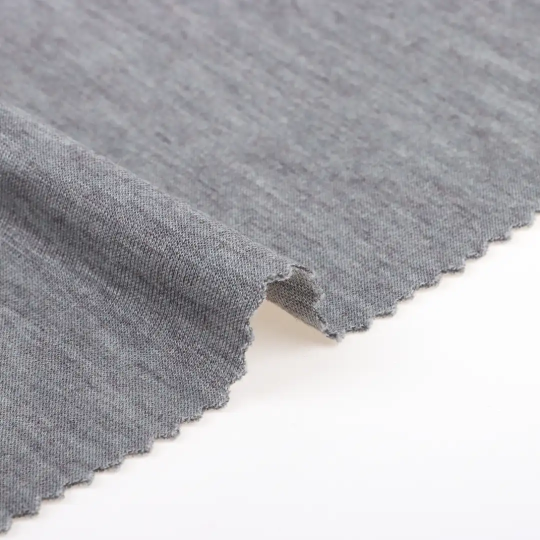 China Fabric for T-Shirt Interlock Knit Fabric Acrylic Nylon Modal Wool Grey color buy from China wholesaler bulk order at wholesale price free worldwide shipping Alibaba