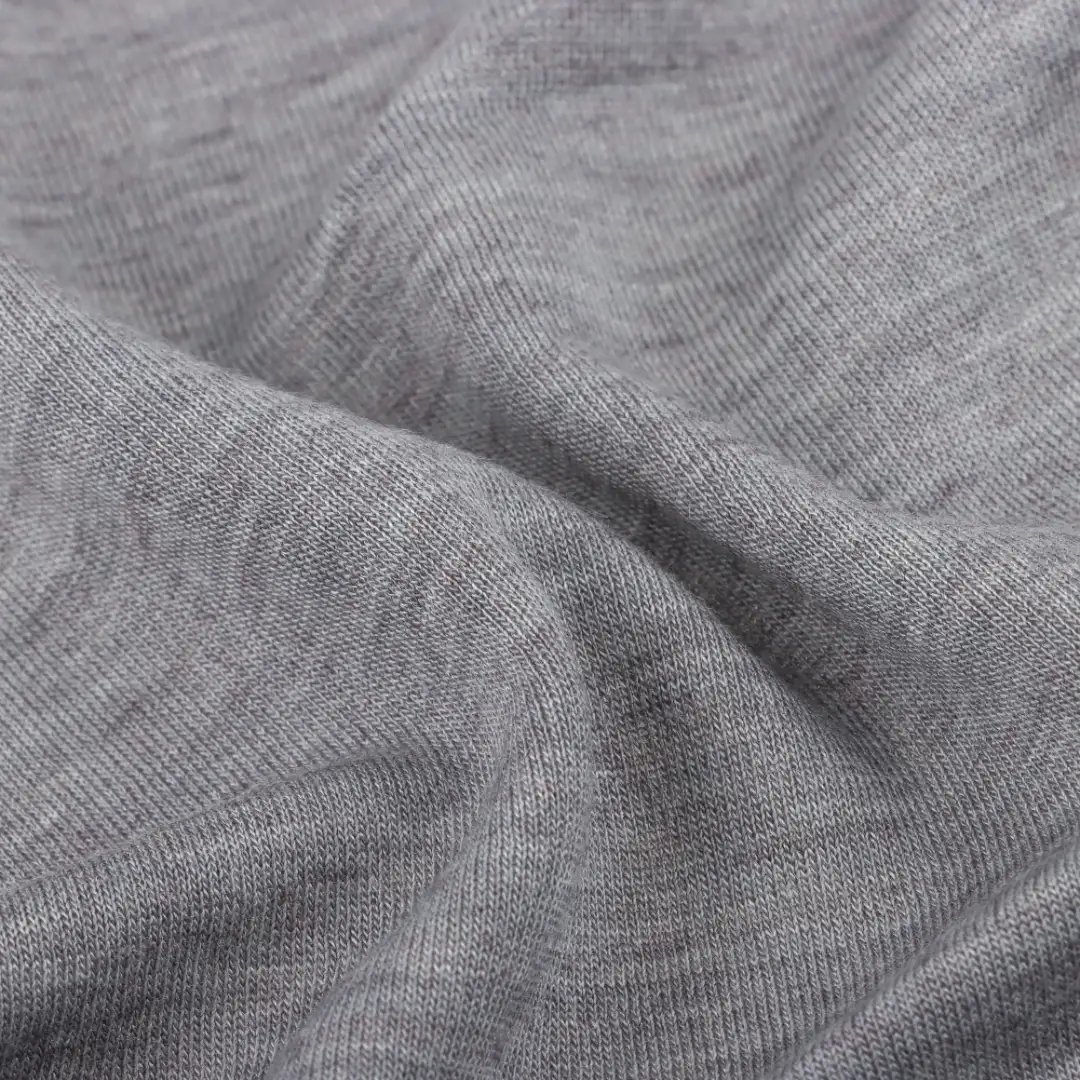 China Fabric for T-Shirt Interlock Knit Fabric Acrylic Nylon Modal Wool Grey color buy from China wholesaler bulk order at wholesale price free worldwide shipping Alibaba