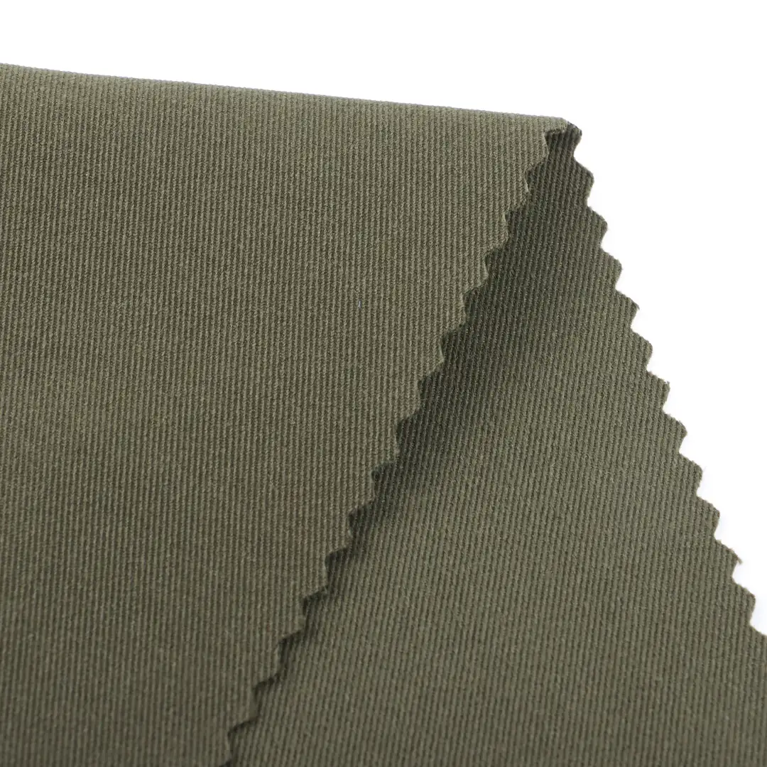 China Fabric for Trench Coat High Stretch Yarn Fabric Synthetic Woven Fabric Polyester olive color buy from China wholesaler bulk order at wholesale price free worldwide shipping Alibaba