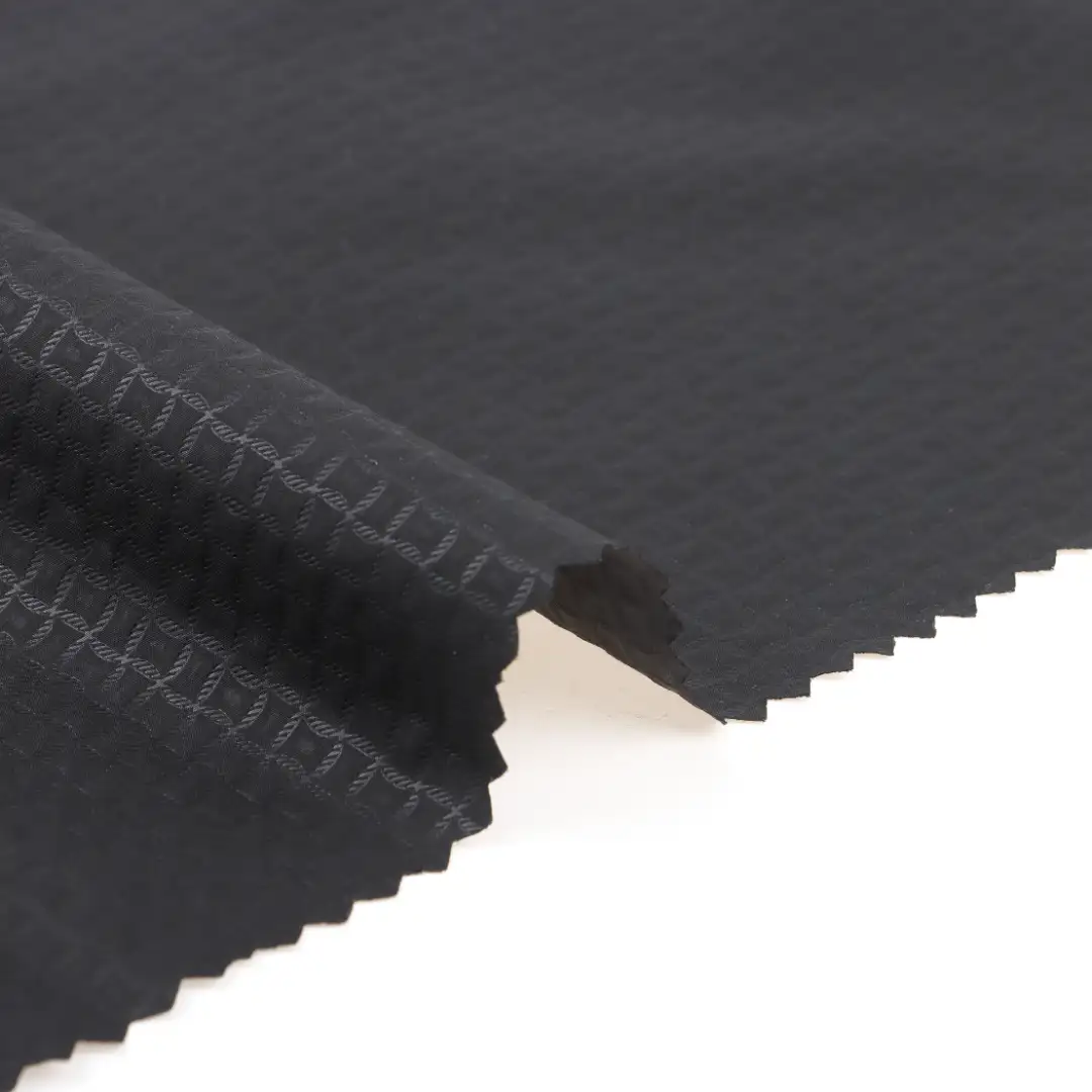 China Fabric for Jackets Polyester Pongee Synthetic Woven Fabric Polyester BLACK color buy from China wholesaler bulk order at wholesale price free worldwide shipping Alibaba