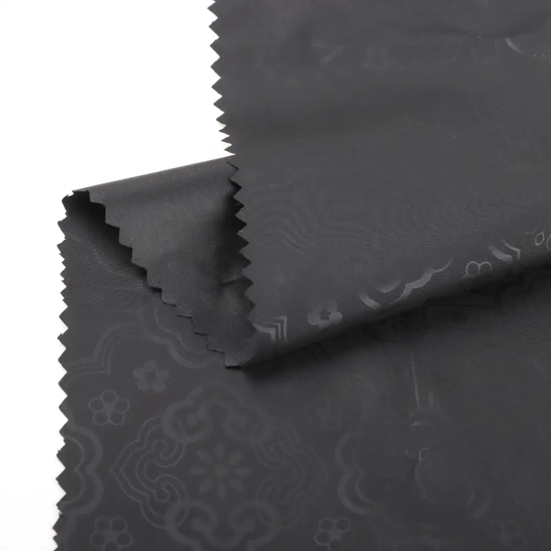 China Fabric for Jackets Polyester Pongee Synthetic Woven Fabric Polyester BLACK color buy from China wholesaler bulk order at wholesale price free worldwide shipping Alibaba