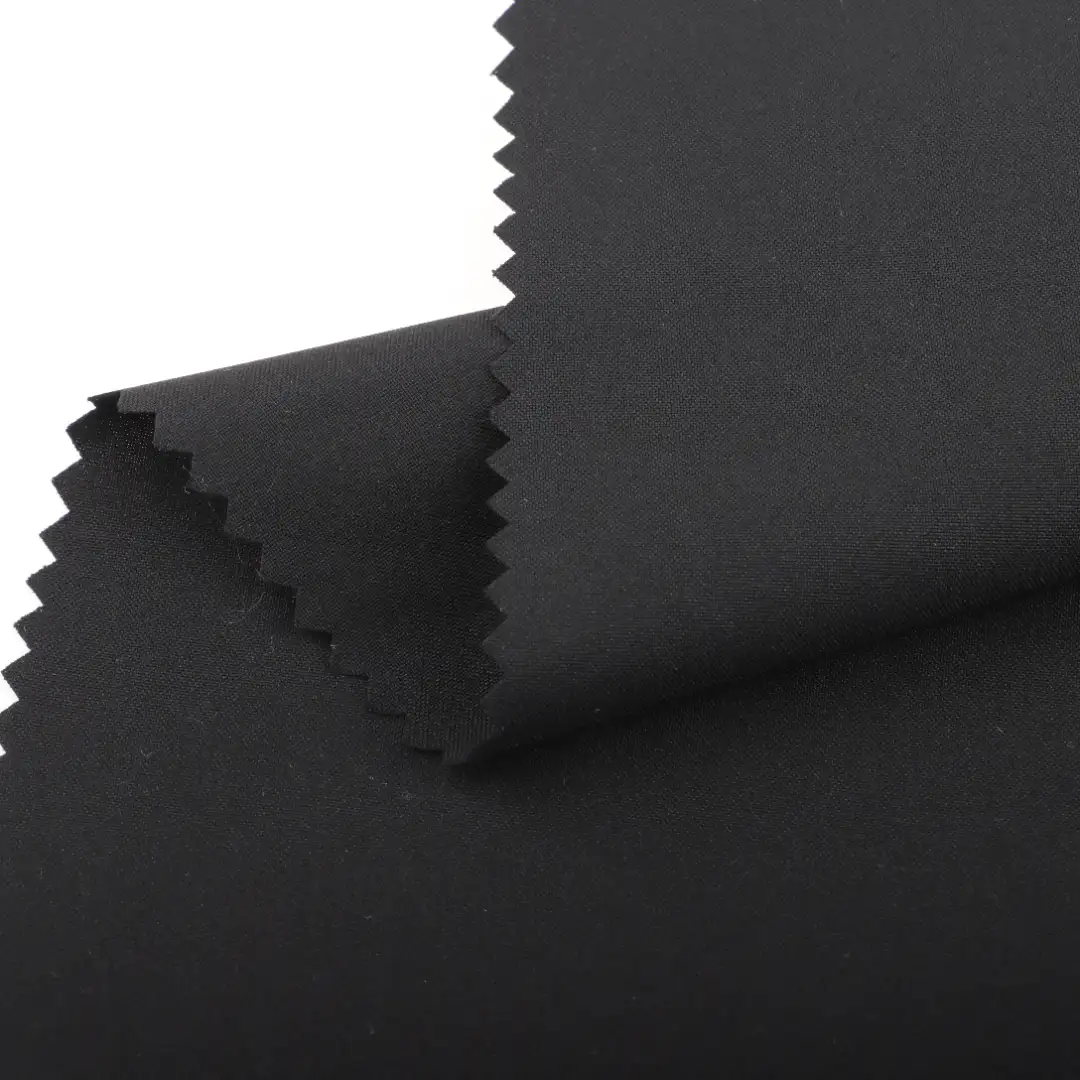 China Fabric for Shirt,Pants High Stretch Yarn Fabric Synthetic Woven Fabric Polyester BLACK color buy from China wholesaler bulk order at wholesale price free worldwide shipping Alibaba