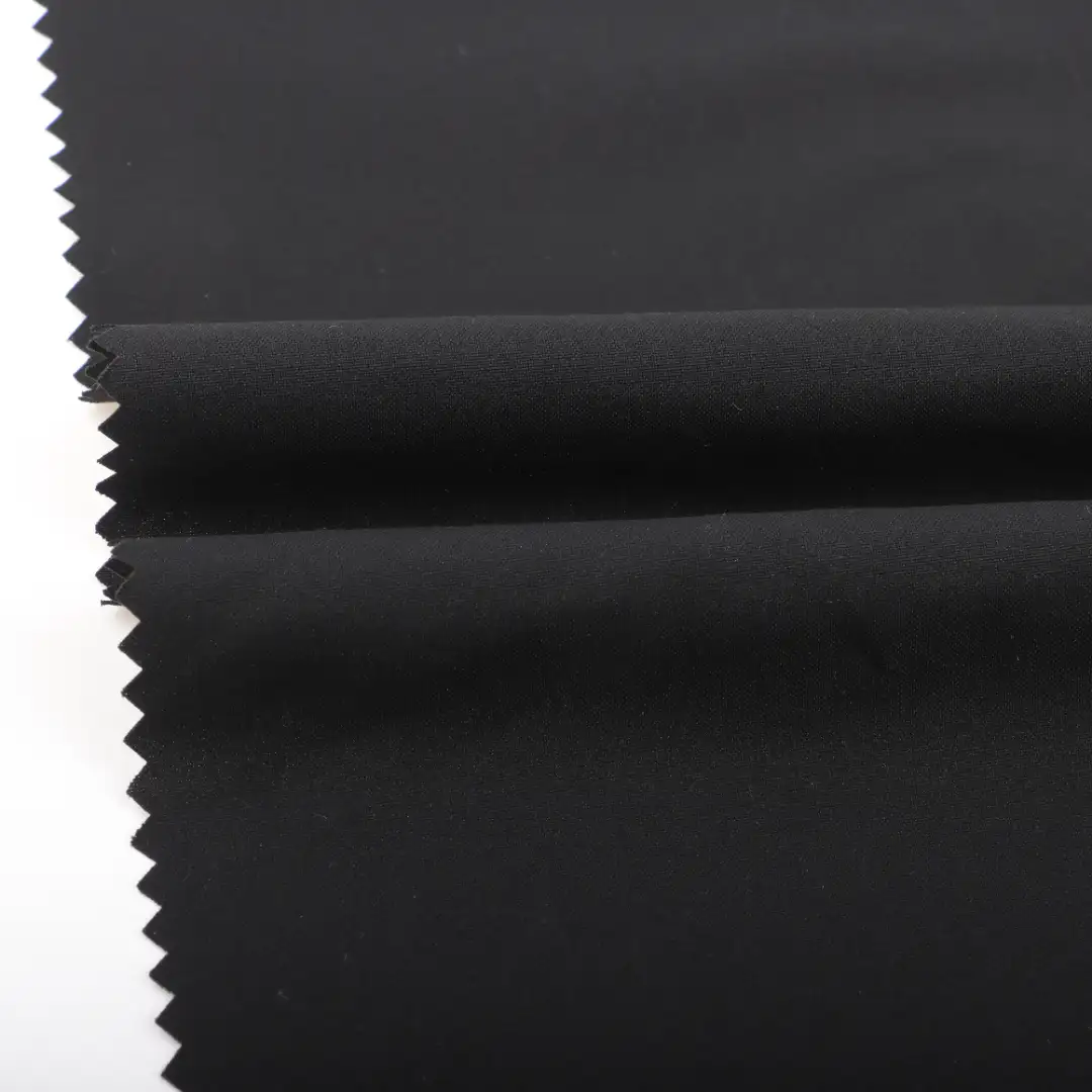 China Fabric for Shirt,Pants High Stretch Yarn Fabric Synthetic Woven Fabric Polyester BLACK color buy from China wholesaler bulk order at wholesale price free worldwide shipping Alibaba