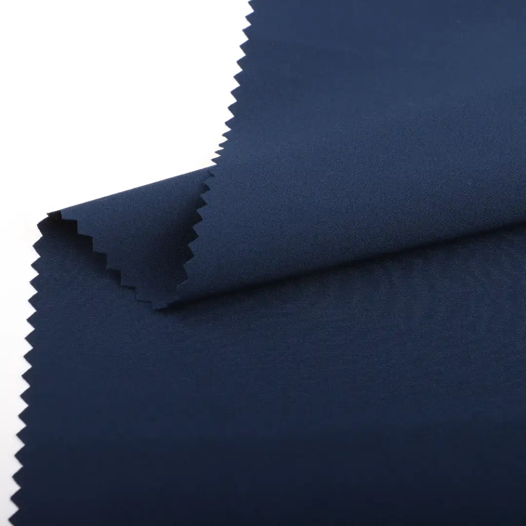 China Fabric for Pants Four Stretch Polyester Woven Fabric Synthetic Woven Fabric Polyester Spandex navy color buy from China wholesaler bulk order at wholesale price free worldwide shipping Alibaba