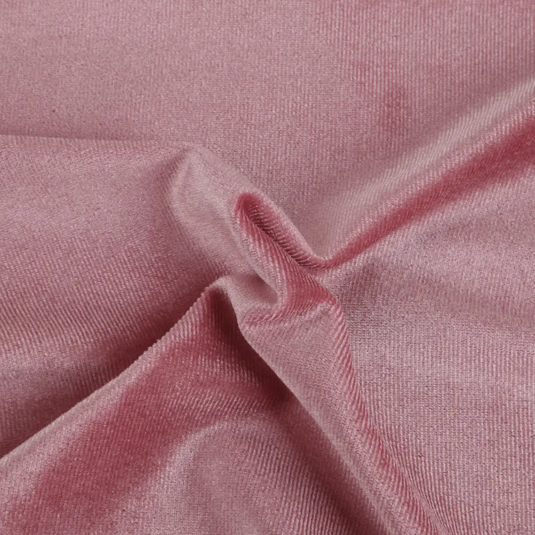 China Fabric for Jackets,Crop Top,Hoodie Velvet Knit Fabric Polyester Light Pink color buy from China wholesaler bulk order at wholesale price free worldwide shipping Alibaba