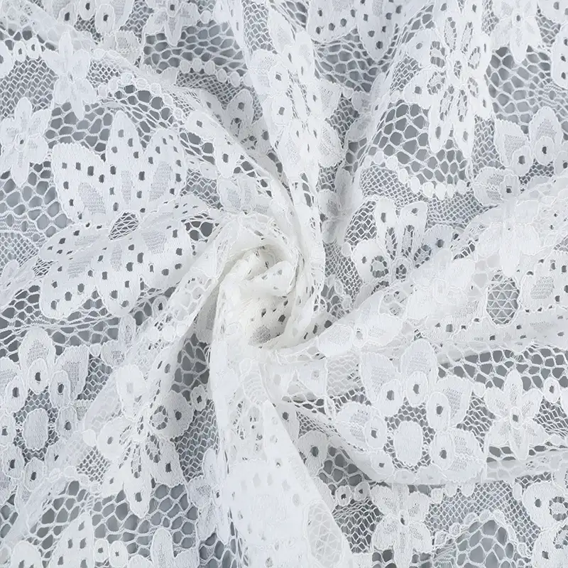 China Fabric for Shirt,Skirt Lace Knit Fabric Nylon Cotton Rayon White color buy from China wholesaler bulk order at wholesale price free worldwide shipping Alibaba