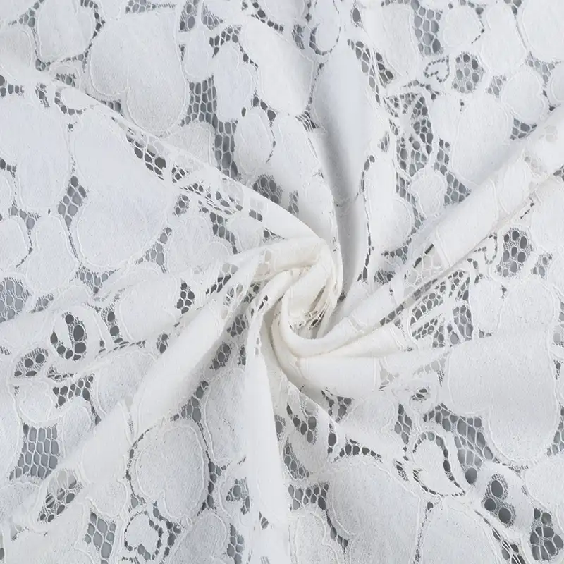 China Fabric for Shirt,Skirt Lace Knit Fabric Cotton Nylon Rayon White color buy from China wholesaler bulk order at wholesale price free worldwide shipping Alibaba