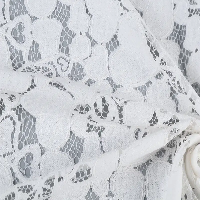 China Fabric for Shirt,Skirt Lace Knit Fabric Cotton Nylon Rayon White color buy from China wholesaler bulk order at wholesale price free worldwide shipping Alibaba