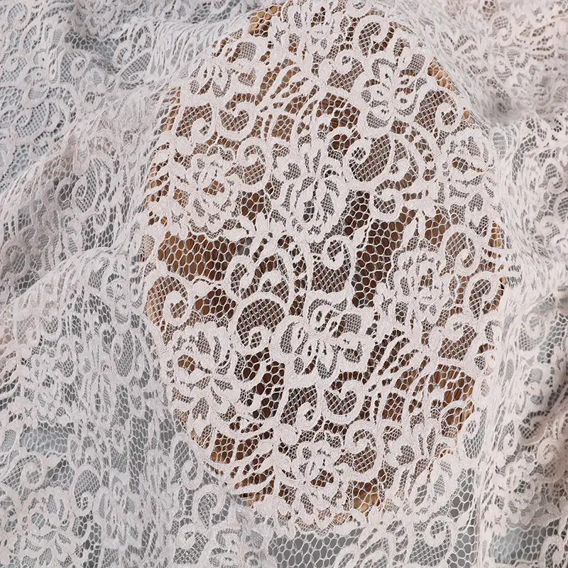 China Fabric for Shirt,Skirt Lace Knit Fabric Polyester Nylon Rayon Antiquewhite color buy from China wholesaler bulk order at wholesale price free worldwide shipping Alibaba