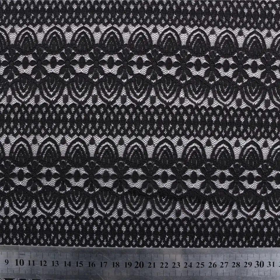 China Fabric for Shirt,Skirt Lace Knit Fabric Nylon Spandex black color buy from China wholesaler bulk order at wholesale price free worldwide shipping Alibaba