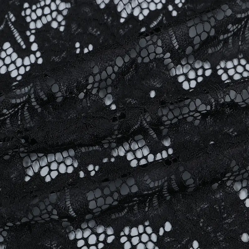 China Fabric for Shirt,Polo Shirt,Skirt Lace Knit Fabric Poly Black color buy from China wholesaler bulk order at wholesale price free worldwide shipping Alibaba