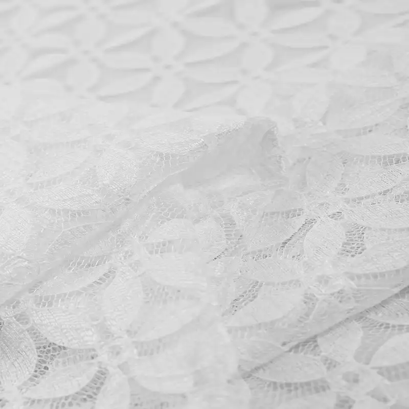 China Fabric for Shirt,T-Shirt,Skirt Lace Knit Fabric Poly Spandex White color buy from China wholesaler bulk order at wholesale price free worldwide shipping Alibaba