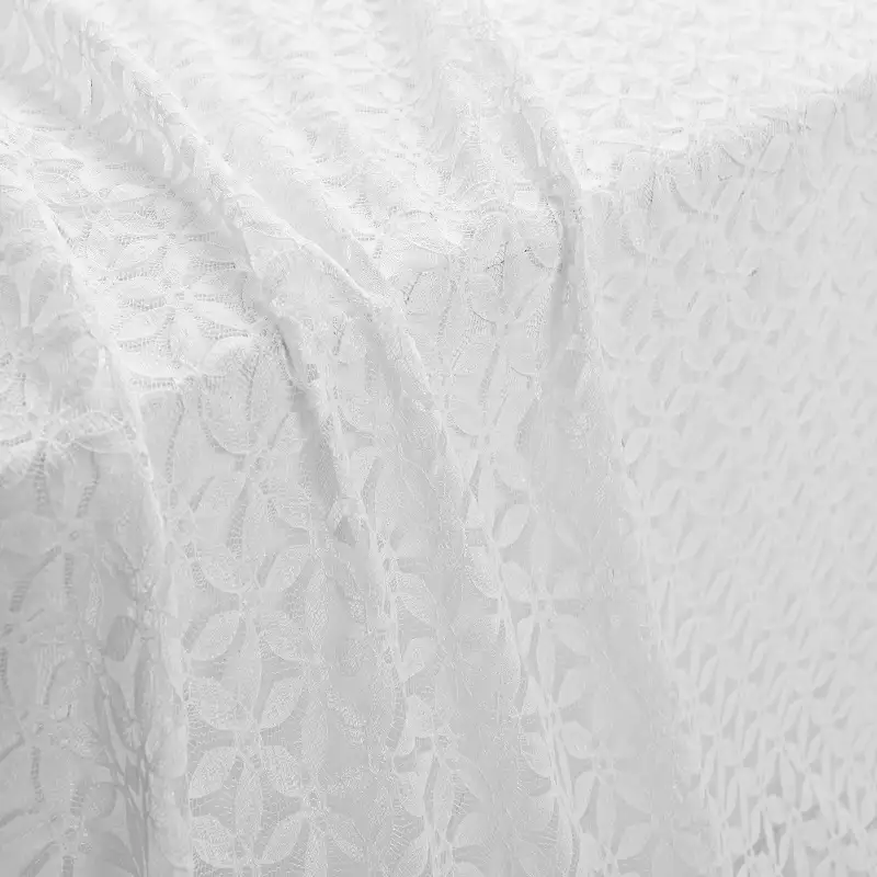 China Fabric for Shirt,T-Shirt,Skirt Lace Knit Fabric Poly Spandex White color buy from China wholesaler bulk order at wholesale price free worldwide shipping Alibaba