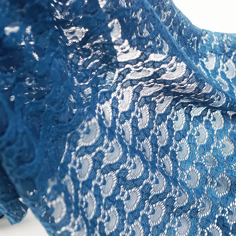 China Fabric for Shirt,Skirt Lace Knit Fabric Nylon Spandex Royal Blue color buy from China wholesaler bulk order at wholesale price free worldwide shipping Alibaba