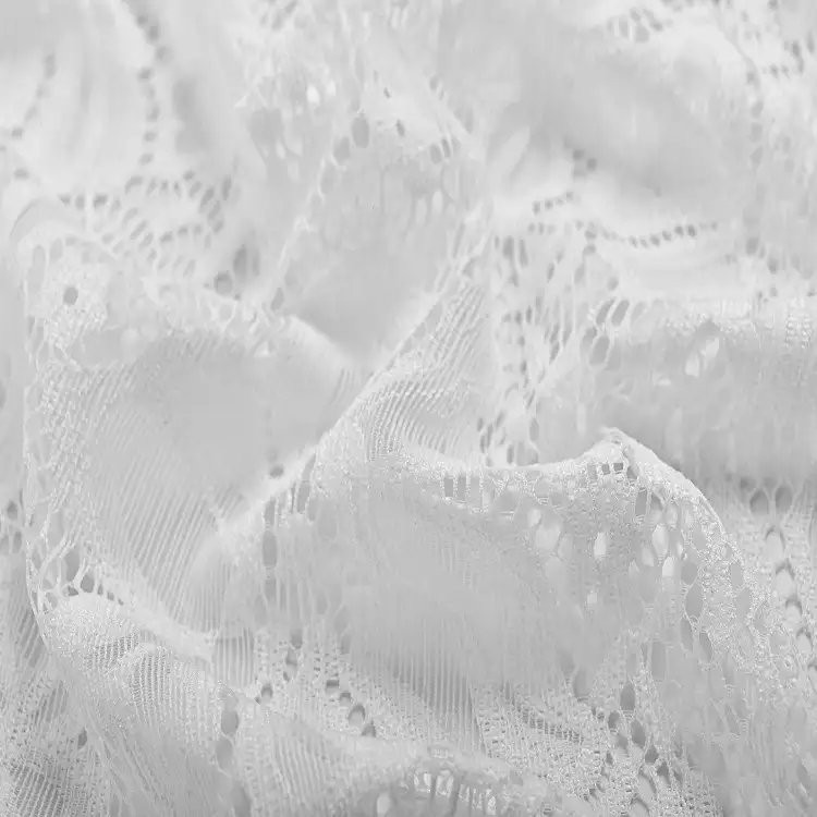 China Fabric for Shirt,Skirt Lace Knit Fabric Nylon Spandex White color buy from China wholesaler bulk order at wholesale price free worldwide shipping Alibaba