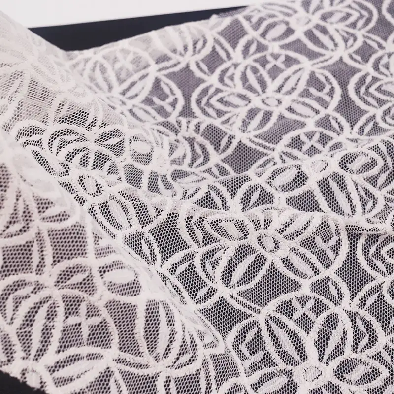 China Fabric for Shirt,Skirt Lace Knit Fabric Nylon Spandex White color buy from China wholesaler bulk order at wholesale price free worldwide shipping Alibaba