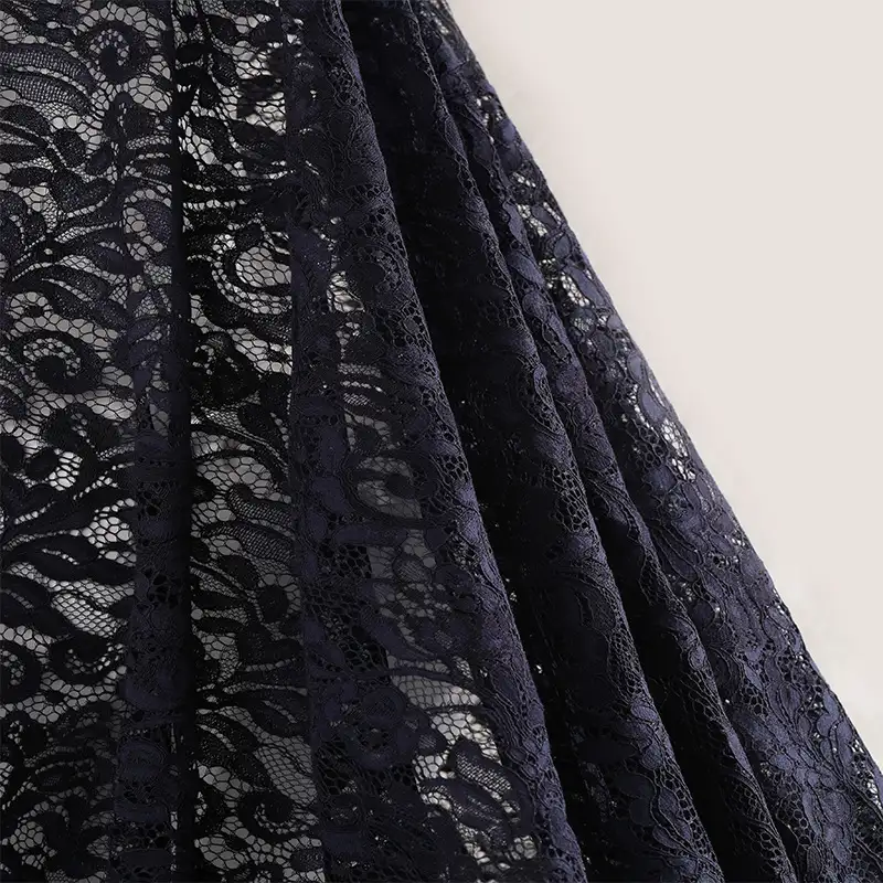 China Fabric for Shirt,Skirt Lace Knit Fabric Cotton Nylon Rayon midnightblue color buy from China wholesaler bulk order at wholesale price free worldwide shipping Alibaba