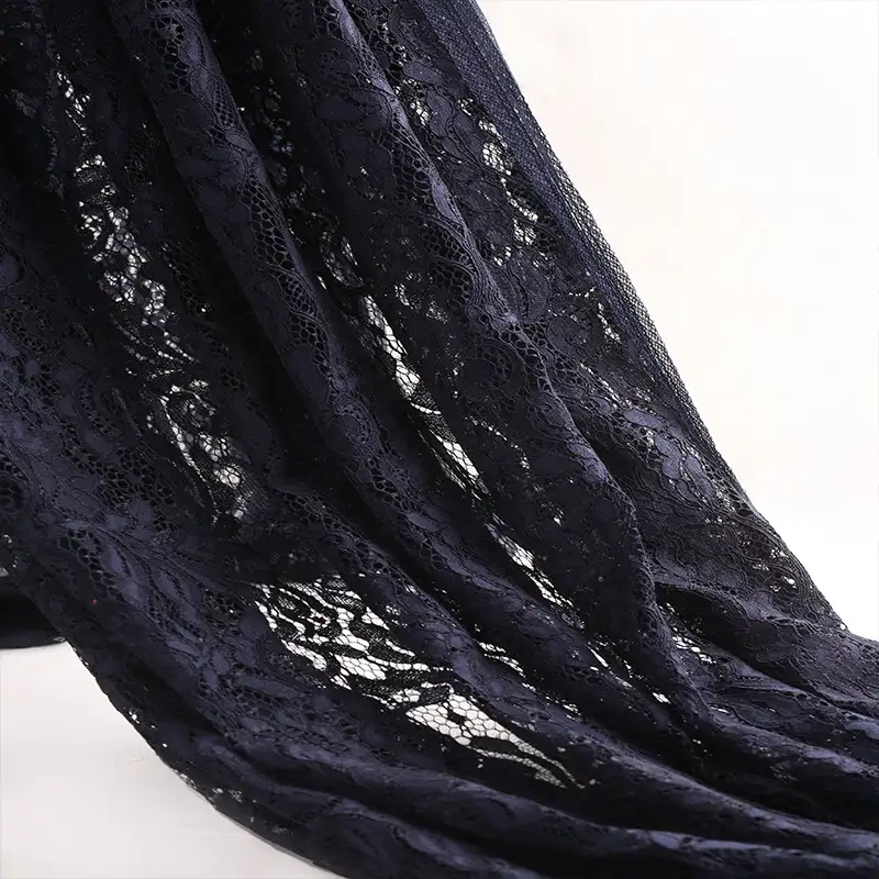 China Fabric for Shirt,Skirt Lace Knit Fabric Cotton Nylon Rayon midnightblue color buy from China wholesaler bulk order at wholesale price free worldwide shipping Alibaba