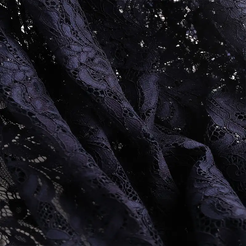 China Fabric for Shirt,Skirt Lace Knit Fabric Cotton Nylon Rayon midnightblue color buy from China wholesaler bulk order at wholesale price free worldwide shipping Alibaba