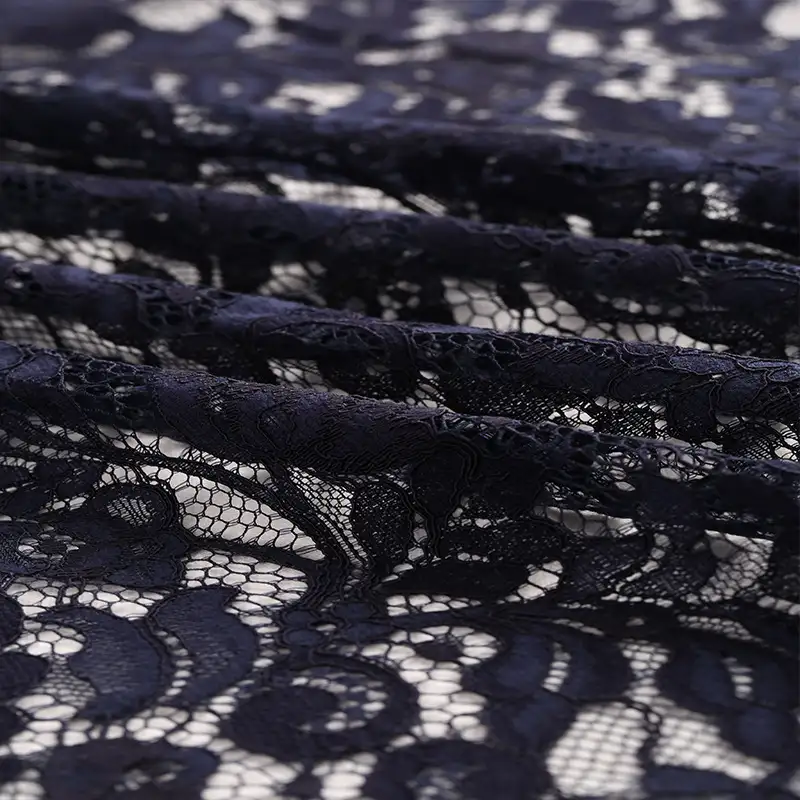 China Fabric for Shirt,Skirt Lace Knit Fabric Cotton Nylon Rayon midnightblue color buy from China wholesaler bulk order at wholesale price free worldwide shipping Alibaba