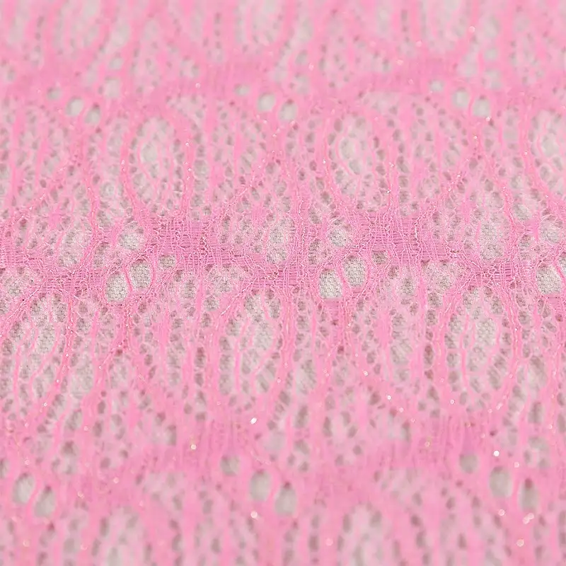 China Fabric for Shirt,Skirt Lace Knit Fabric Cotton Lurex Pink color buy from China wholesaler bulk order at wholesale price free worldwide shipping Alibaba