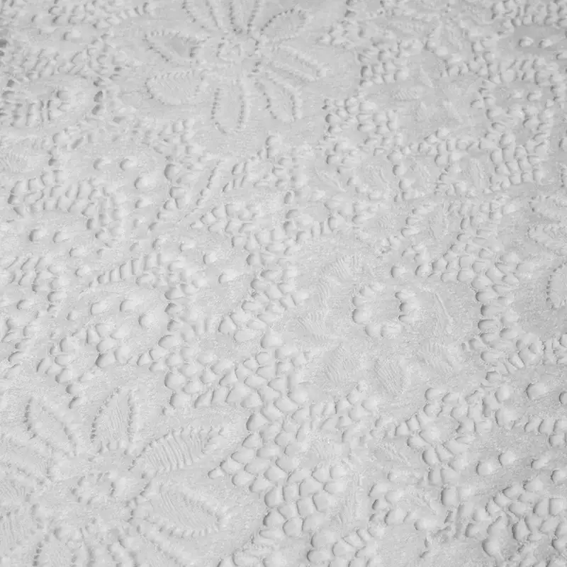 China Fabric for Skirt Lace Knit Fabric Nylon Spandex White color buy from China wholesaler bulk order at wholesale price free worldwide shipping Alibaba