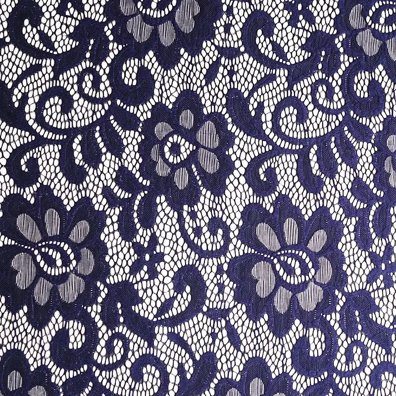 China Fabric for Shirt,Skirt Lace Knit Fabric Nylon Spandex Navy color buy from China wholesaler bulk order at wholesale price free worldwide shipping Alibaba