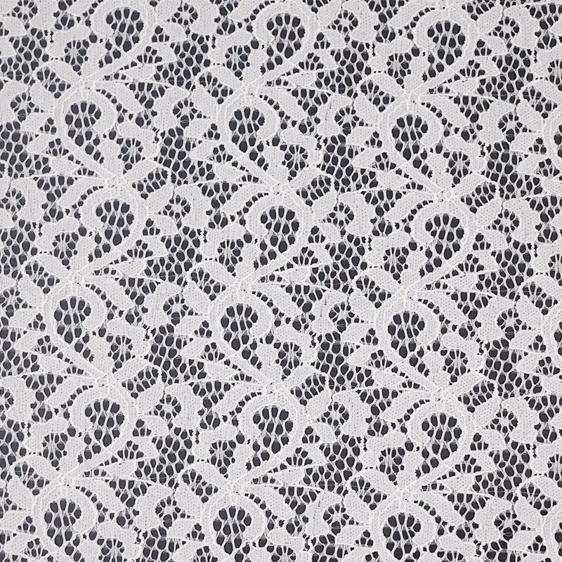 China Fabric for Shirt,Skirt Lace Knit Fabric Nylon Spandex White color buy from China wholesaler bulk order at wholesale price free worldwide shipping Alibaba