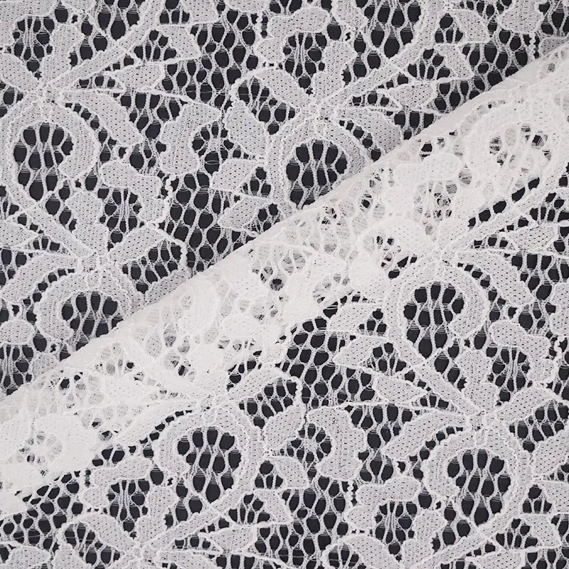 China Fabric for Shirt,Skirt Lace Knit Fabric Nylon Spandex White color buy from China wholesaler bulk order at wholesale price free worldwide shipping Alibaba