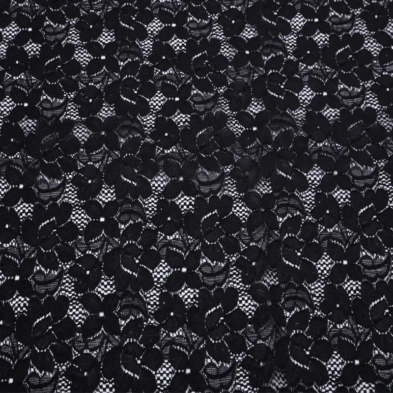 China Fabric for Shirt,Skirt Lace Knit Fabric Cotton Nylon Spandex Black color buy from China wholesaler bulk order at wholesale price free worldwide shipping Alibaba