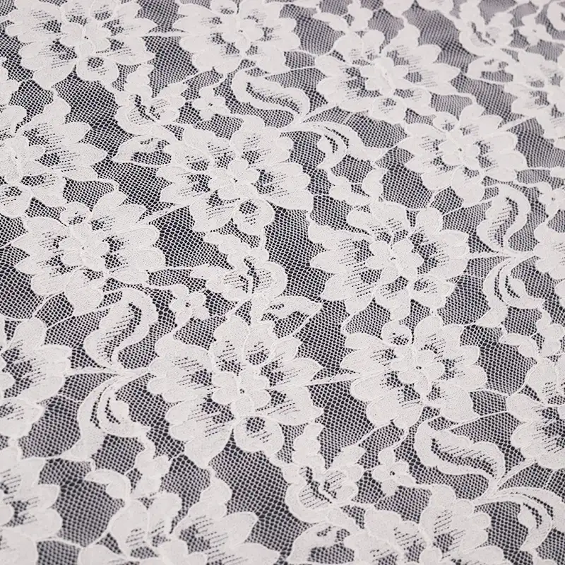 China Fabric for Shirt,Skirt Lace Knit Fabric Nylon Spandex White color buy from China wholesaler bulk order at wholesale price free worldwide shipping Alibaba