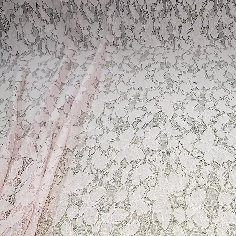 China Fabric for Shirt,Skirt Lace Knit Fabric Cotton Nylon Rayon Light Pink color buy from China wholesaler bulk order at wholesale price free worldwide shipping Alibaba