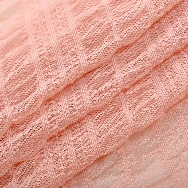 China Fabric for Shirt,Skirt Lace Knit Fabric Nylon Spandex Pink color buy from China wholesaler bulk order at wholesale price free worldwide shipping Alibaba