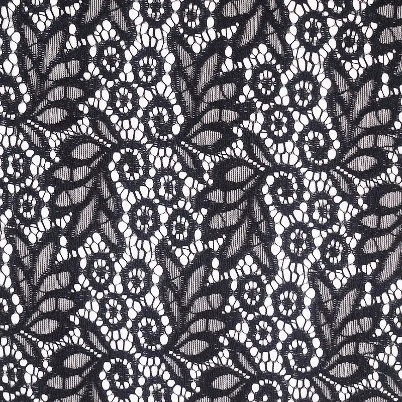 China Fabric for Shirt,Skirt Lace Knit Fabric Spandex Nylon Black color buy from China wholesaler bulk order at wholesale price free worldwide shipping Alibaba