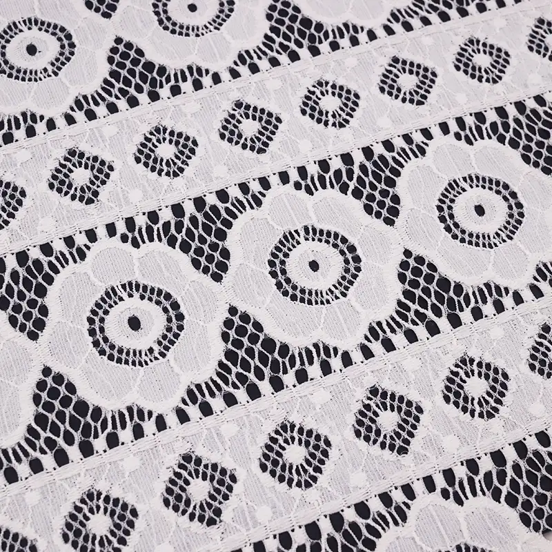 China Fabric for Shirt,Skirt Lace Knit Fabric Nylon Spandex White color buy from China wholesaler bulk order at wholesale price free worldwide shipping Alibaba