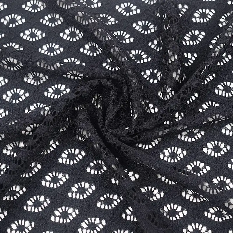 China Fabric for Shirt,Polo Shirt Lace Knit Fabric Spandex Nylon Black color buy from China wholesaler bulk order at wholesale price free worldwide shipping Alibaba