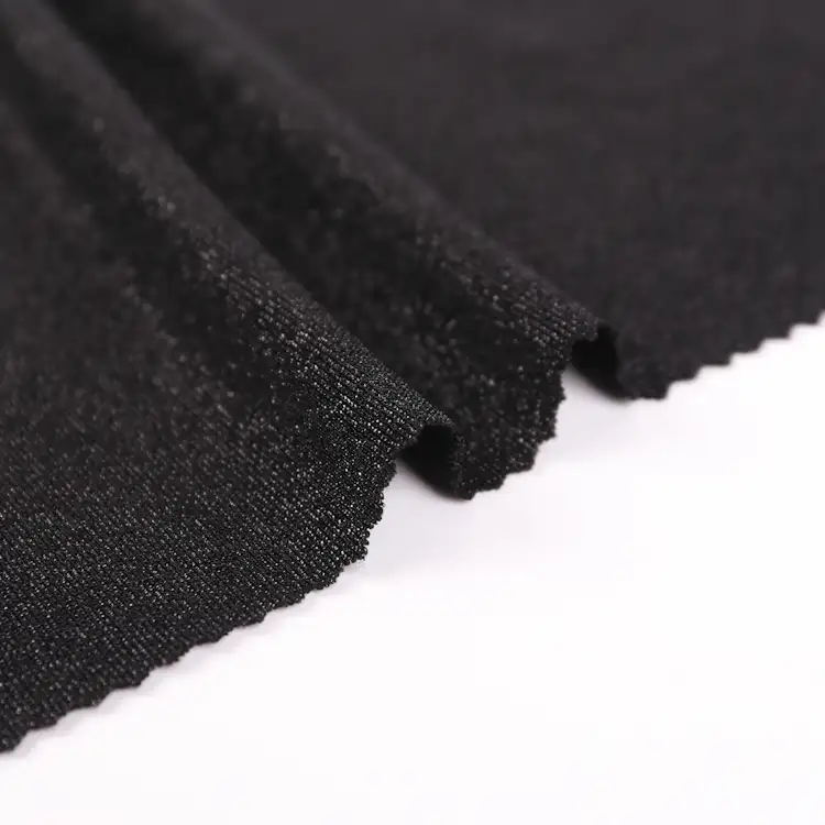 China Fabric for T-Shirt,Skirt,Sports Bras Single Jersey Knit Fabric Lurex Spandex Nylon Black color buy from China wholesaler bulk order at wholesale price free worldwide shipping Alibaba