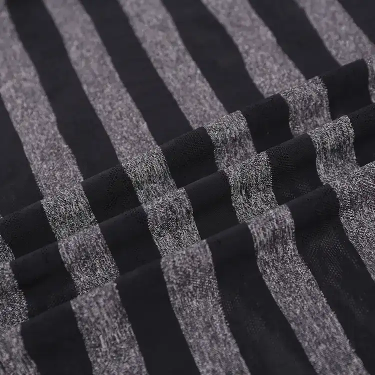 China Fabric for T-Shirt Weft Jacquard Knit Fabric Nylon Polyester Spandex Stripe color buy from China wholesaler bulk order at wholesale price free worldwide shipping Alibaba