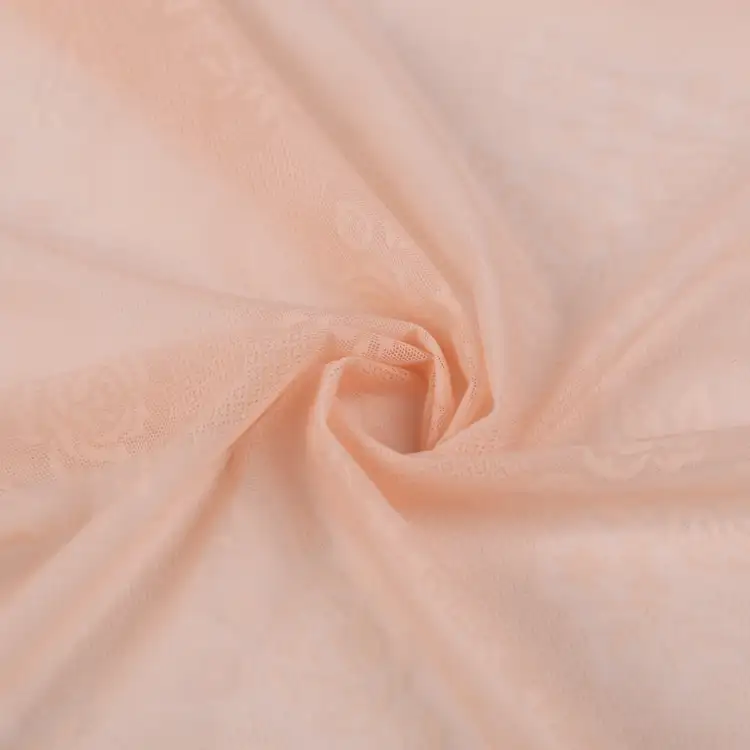 China Fabric for Sports Bras Mesh Knit Fabric Nylon Spandex PeachPuff color buy from China wholesaler bulk order at wholesale price free worldwide shipping Alibaba