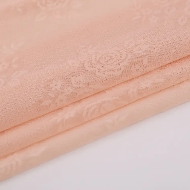 China Fabric for Sports Bras Mesh Knit Fabric Nylon Spandex PeachPuff color buy from China wholesaler bulk order at wholesale price free worldwide shipping Alibaba